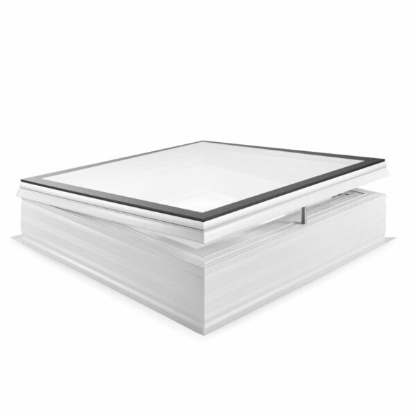 Skylux platdakvenster iWindow2 complete set - opengaande uitvoering opaal met pvc-opstand 20/00 EP 0500 x 0500 mm