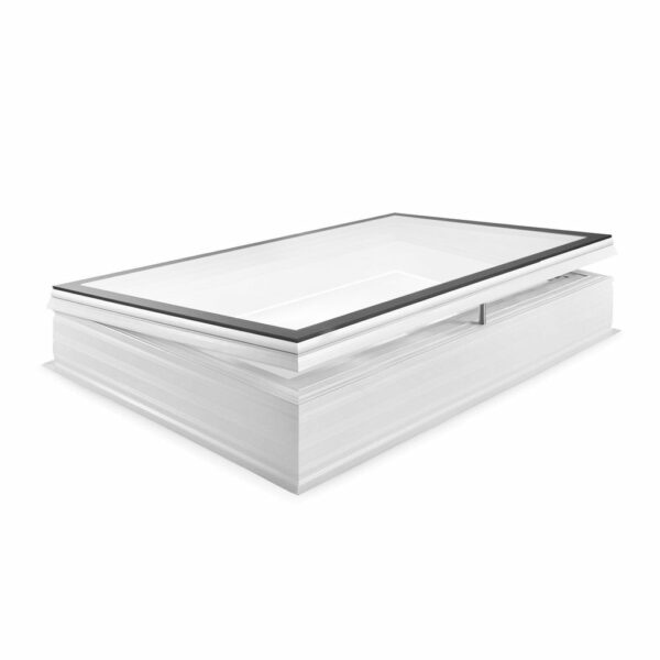 Skylux platdakvenster iWindow2 complete set - opengaande uitvoering opaal met pvc-opstand 20/00 EP 1200 x 1400 mm
